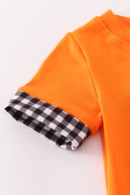 Load image into Gallery viewer, Orange halloween character french knot romper
