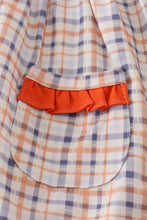 Load image into Gallery viewer, Orange turkey embroidery plaid ruffle pants set
