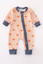 Load image into Gallery viewer, Khaki turkey print zip boy romper
