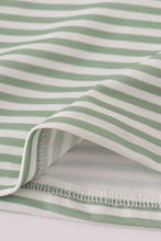 Load image into Gallery viewer, Green turkey french knot stripe top
