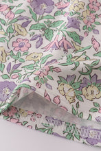 Load image into Gallery viewer, Purple floral print ruffle dress
