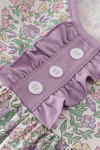 Load image into Gallery viewer, Purple floral print ruffle dress
