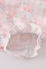 Load image into Gallery viewer, Pink floral print ruffle bow bubble
