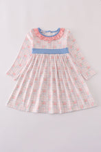 Load image into Gallery viewer, Pink floral print ruffle dress

