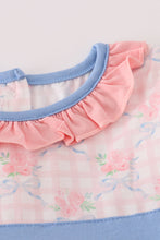 Load image into Gallery viewer, Pink floral print ruffle dress
