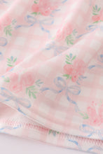 Load image into Gallery viewer, Pink floral print ruffle dress

