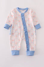 Load image into Gallery viewer, Pink floral print ruffle romper
