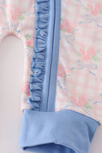 Load image into Gallery viewer, Pink floral print ruffle romper
