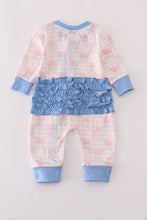 Load image into Gallery viewer, Pink floral print ruffle romper
