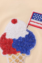Load image into Gallery viewer, Ice cream flag sequin mom&amp;me top
