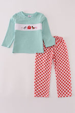 Load image into Gallery viewer, Red farm smocked pants set
