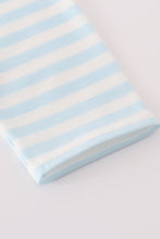 Load image into Gallery viewer, Blue crane applique stripe top
