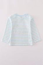Load image into Gallery viewer, Blue crane applique stripe top

