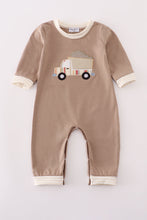 Load image into Gallery viewer, Khaki vehicle applique romper

