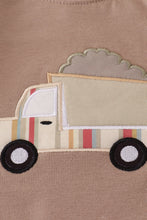 Load image into Gallery viewer, Khaki vehicle applique romper
