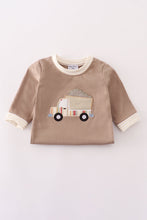 Load image into Gallery viewer, Khaki vehicle applique romper
