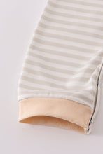 Load image into Gallery viewer, Cream excavator applique stripe romper
