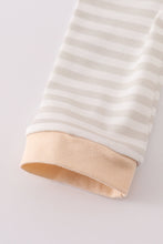 Load image into Gallery viewer, Cream excavator applique stripe romper
