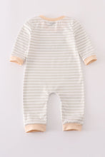 Load image into Gallery viewer, Cream excavator applique stripe romper
