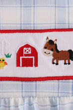 Load image into Gallery viewer, Blue farm embroidery plaid bubble
