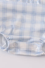 Load image into Gallery viewer, Blue farm embroidery plaid bubble
