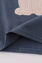 Load image into Gallery viewer, Navy puppy applique top
