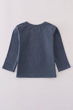 Load image into Gallery viewer, Navy puppy applique top
