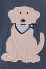 Load image into Gallery viewer, Navy puppy applique top

