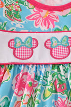 Load image into Gallery viewer, Green floral character applique pants set

