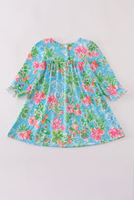 Load image into Gallery viewer, Green floral character applique dress
