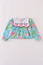 Load image into Gallery viewer, Green floral character applique dress

