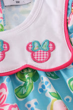 Load image into Gallery viewer, Green floral character applique bloomer set
