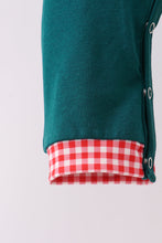 Load image into Gallery viewer, Green christmas santa claus embroidery romper
