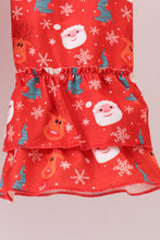Load image into Gallery viewer, Green christmas santa claus embroidery ruffle pants set
