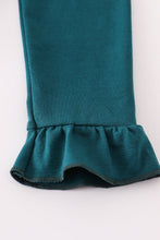 Load image into Gallery viewer, Blue dinosaur embroidery plaid ruffle pants set
