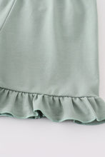 Load image into Gallery viewer, Sage sand dollar embroidery smocked girl set
