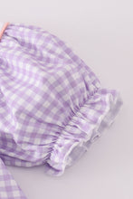 Load image into Gallery viewer, Purple bunny embroidery smocked girl set
