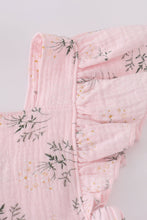 Load image into Gallery viewer, Pink floral print muslin girl ruffle dress
