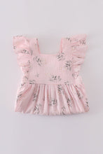 Load image into Gallery viewer, Pink floral print muslin girl ruffle dress
