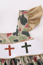 Load image into Gallery viewer, Camouflage cross embroidery dress
