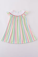 Load image into Gallery viewer, Stripe Dr. Seuss embroidery smocked dress
