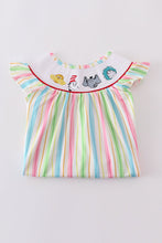 Load image into Gallery viewer, Stripe Dr. Seuss embroidery smocked dress
