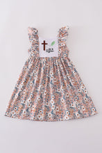 Load image into Gallery viewer, Easter blessings he is risen embroidery girl dress
