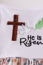 Load image into Gallery viewer, Easter blessings he is risen embroidery girl dress
