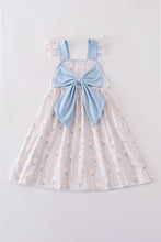 Load image into Gallery viewer, Blue bow bunny girl dress

