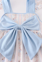Load image into Gallery viewer, Blue bow bunny girl dress
