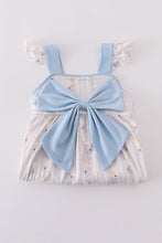 Load image into Gallery viewer, Blue bow bunny girl dress
