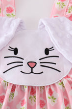 Load image into Gallery viewer, Pink floral bunny applique dress
