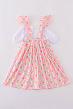 Load image into Gallery viewer, Pink floral bunny applique dress
