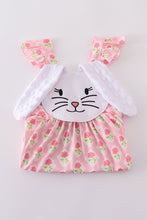 Load image into Gallery viewer, Pink floral bunny applique dress
